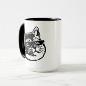 Zware borstkat met een thema zonnebril mok (Voorkant links)