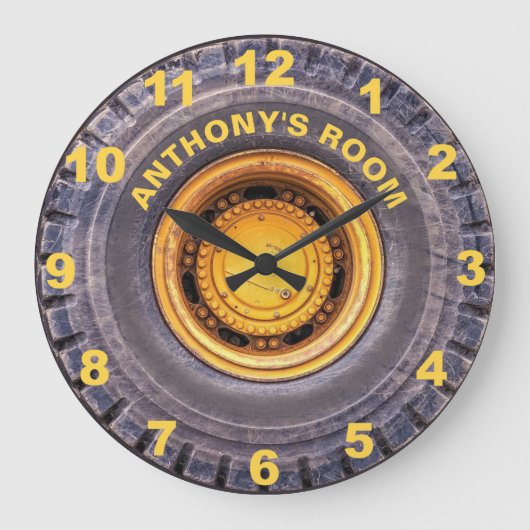 Zware bouwmachines Band gepersonaliseerd Grote Klok (Voorkant)