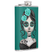 Zware dag van het dode meisje op Blauwgroen blauw Heupfles (Rechts)