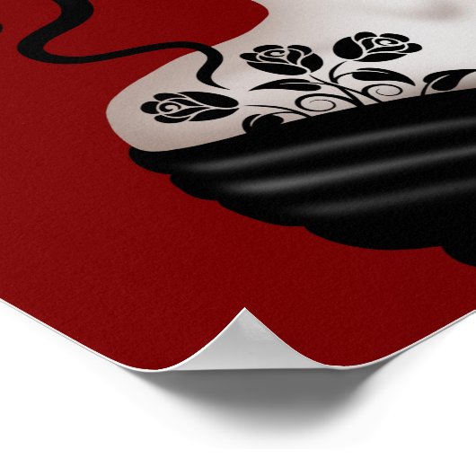 Zware dag van het dode meisje op rood poster (Hoek)