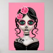 Zware dag van het dode meisje op roze poster (Voorkant)