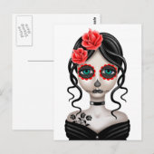 Zware dag van het dode meisje op wit briefkaart (Voorkant / Achterkant)