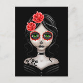 Zware dag van het dode meisje op zwart briefkaart (Voorkant)