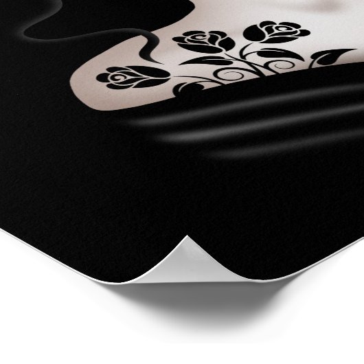 Zware dag van het dode meisje op zwart poster (Hoek)