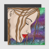 Zware dame in diepzinnige digitale kunst (Voorkant / Achterkant)