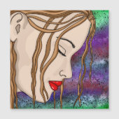 Zware dame in diepzinnige digitale kunst (Voorkant)