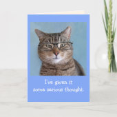 Zware denkkende kat op zaterdag kaart (Voorkant)