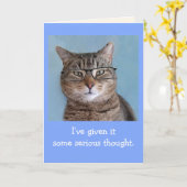 Zware denkkende kat op zaterdag kaart (Gele Bloem)