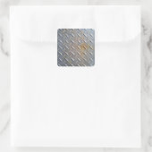 Zware Diamantplaat Staal Grafisch Vierkante Sticker (Tas)