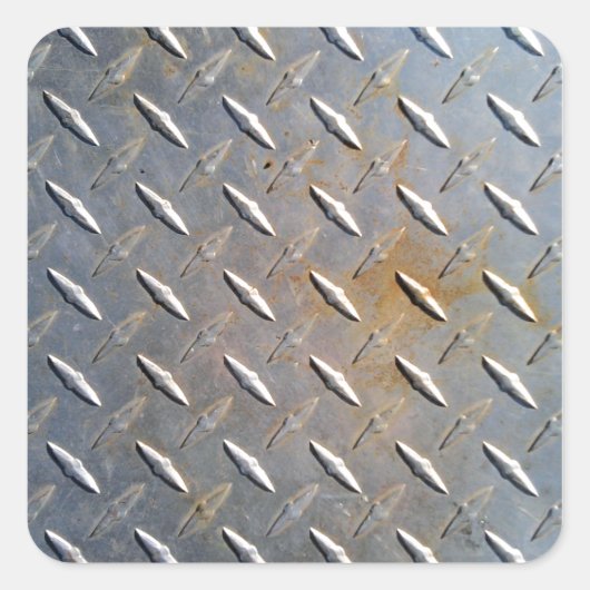 Zware Diamantplaat Staal Grafisch Vierkante Sticker (Voorkant)