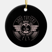 zware dingen die 2 vliegen keramisch ornament (Voorkant)