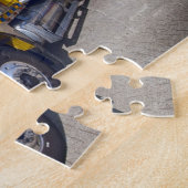 Zware Duty Grote Rig Gele Semi Afsleepswagen Legpuzzel (Zijkant)
