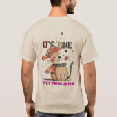 Zware en zachte T-shirt met een schattig kat ontwe (Achterkant)