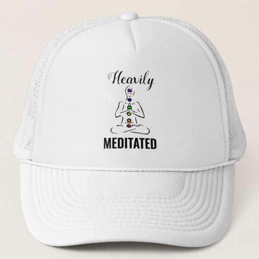 Zware geMeditteerde Chakra Meditation Trucker Hat Trucker Pet (Voorkant)