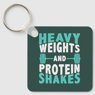 Zware Gewichten en Eiwit Shakes Sportschool Sleutelhanger