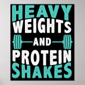 Zware gewichten en proteïneschudden poster (Voorkant)