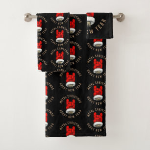 Zware kerst met metalen bad handdoek