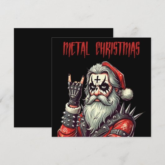 Zware kerst met metalen feestdagenkaart (Voorkant / Achterkant)