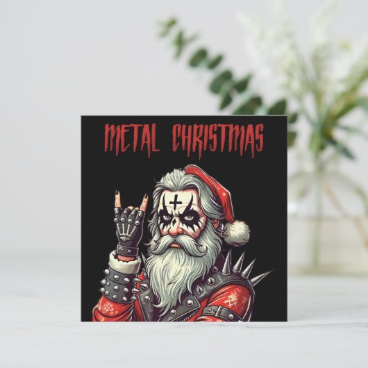 Zware kerst met metalen feestdagenkaart (Staand voorkant)