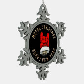 Zware kerst met metalen tin sneeuwvlok ornament (Links)