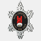 Zware kerst met metalen tin sneeuwvlok ornament (Rechts)