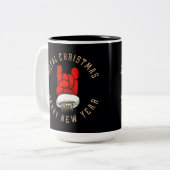 Zware kerst met metalen tweekleurige koffiemok (Voorkant links)