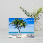 Zware kerstboompalmen folie feestdagen briefkaart (Staand Voorkant)