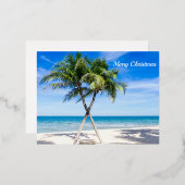 Zware kerstboompalmen folie feestdagen briefkaart (Voorkant / Achterkant)