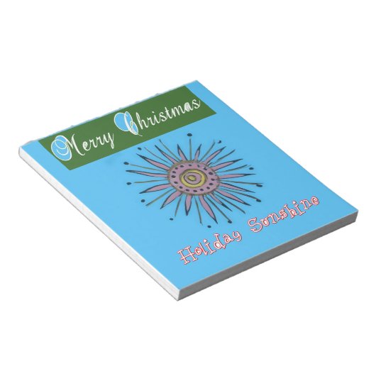 Zware kerstfeestdag, zonneschijn.png notitieblok (Schuin)