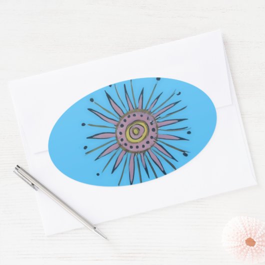 Zware kerstfeestdag, zonneschijn.png ovale sticker (Envelop)