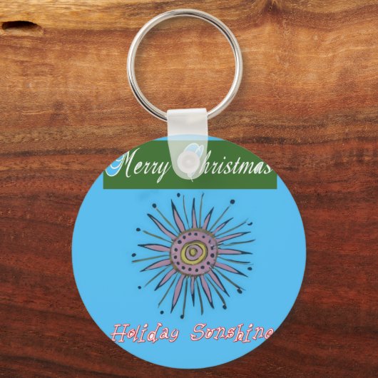 Zware kerstfeestdag, zonneschijn.png sleutelhanger (Voorkant)