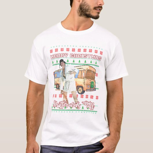 Zware kerstfeestjes, volledige Funny Holiday Ugly  T-shirt (Voorkant)