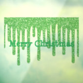 Zware kerstgroene wasdriften, vensterkoeling raamsticker (Vel 3)