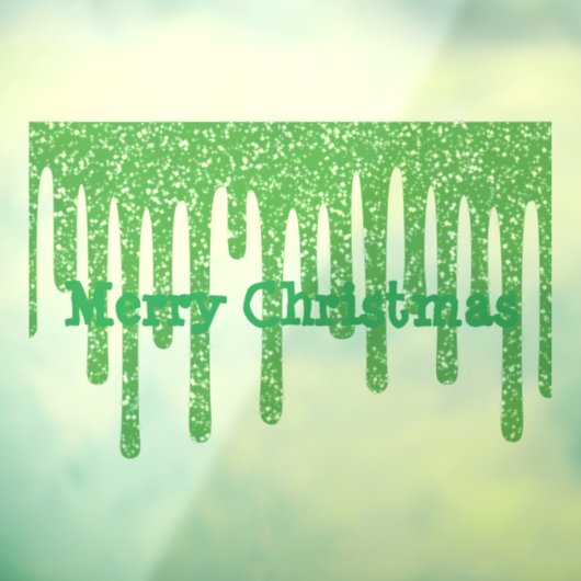 Zware kerstgroene wasdriften, vensterkoeling raamsticker (Vel 3)