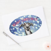 Zware kerstmis met een warme nacht ovale sticker (Envelop)