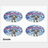 Zware kerstmis met een warme nacht ovale sticker (Vel)