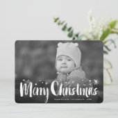 Zware kerstpenseelpenseelbeukenband foto's feestdagenkaart (Staand voorkant)