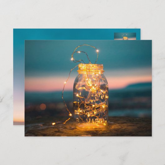 Zware lichten Jar, Kerstmis, Dank u, zomer Feestdagenkaart (Voorkant / Achterkant)