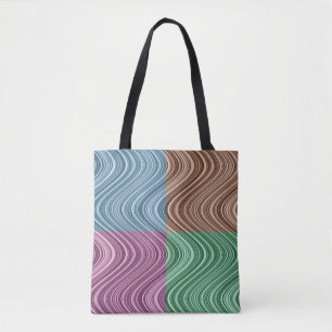 Zware lijnen in blauw/bruin/groen/Paars Tote Bag