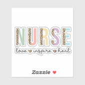 Zware Love Inspire Heal Leopard Print Pastel Sticker (Vel)