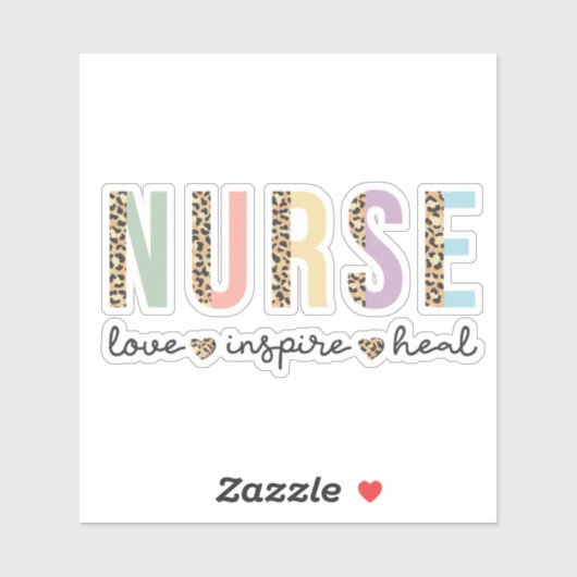 Zware Love Inspire Heal Leopard Print Pastel Sticker (Vel)