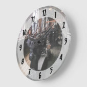 Zware machine met lampen grote klok (Hoek)