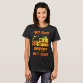Zware Machines Papa Speelt Met Vuil Bulldozer Oper T-shirt (Voorkant volledig)