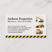 Zware machines voertuigen | Bouwoperators Visitekaartje (Voorkant)