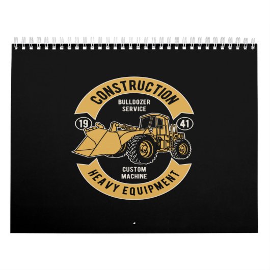 zware machines voor de bouw van bulldozers kalender (Hoes)