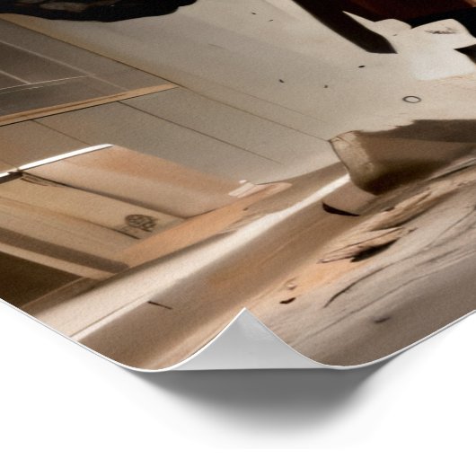 Zware mech in agressieve houding poster (Hoek)