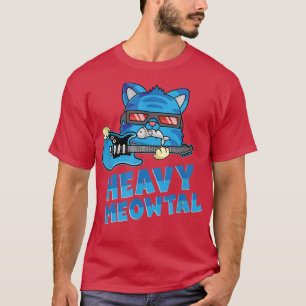 Zware meowtal I Guitar rock metal-muziek T-shirt