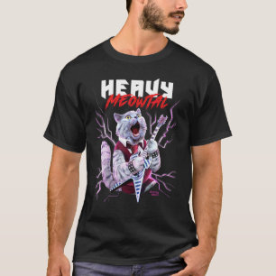 Zware Meowtal Kat Speelt Metal Gitaar Grappige Shi T-shirt