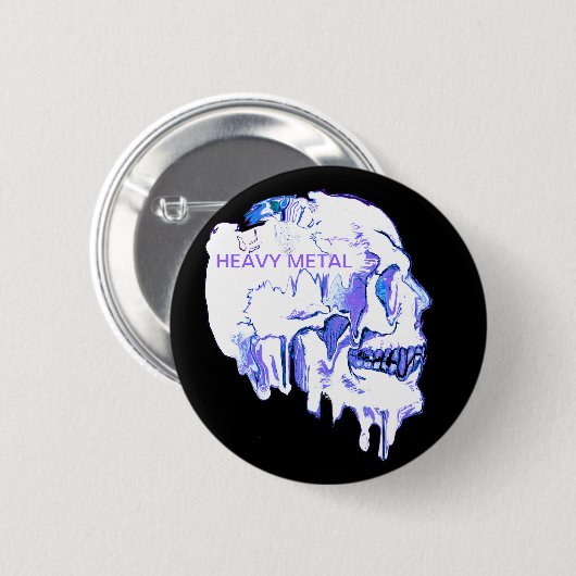 ZWARE METAAL RONDE BUTTON 5,7 CM (Voorkant /achterkant)