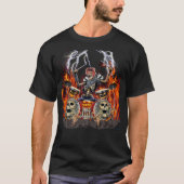 ZWARE METAAL ZOMBIE-DRUMMER T-SHIRT (Voorkant)
